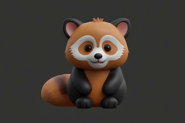 Red panda cartoon model 