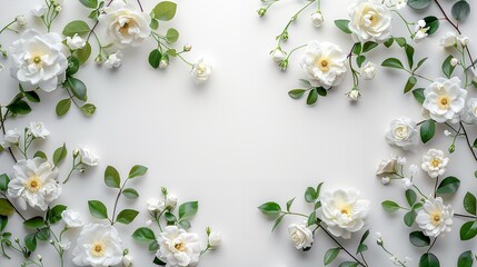 Fototapeta premium Background White Top View Photo of Floral Day Flower