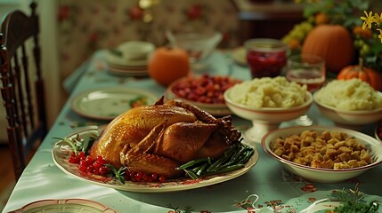 Homemade Roasted Thanksgiving Day. 