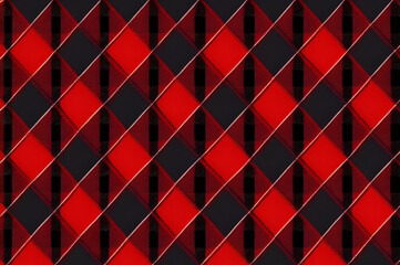 Seamless argyle plaid pattern. Geometric design in red and black perfect for shirts, socks, sweater print