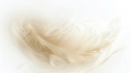 Fototapeta premium A gentle beige color splash isolated on a white background, creating a subtle and soft appearance. The splash spreads in a delicate, feather-like pattern.