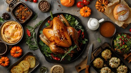 Homemade Roasted Thanksgiving Day. 