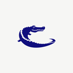 Minimalist Modern Crocodile Logo Icon Vector