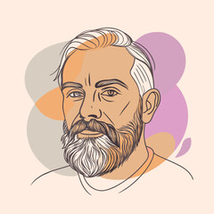 Handsome face man beard man emblem icon. bearded men face. Haircuts, beards, mustaches  vector illustration
