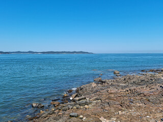 
blue sky and blue sea