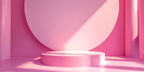 photo podium stage product mockup studio colors pink, design, stage, product, podium, background, empty,  HD, 2:1