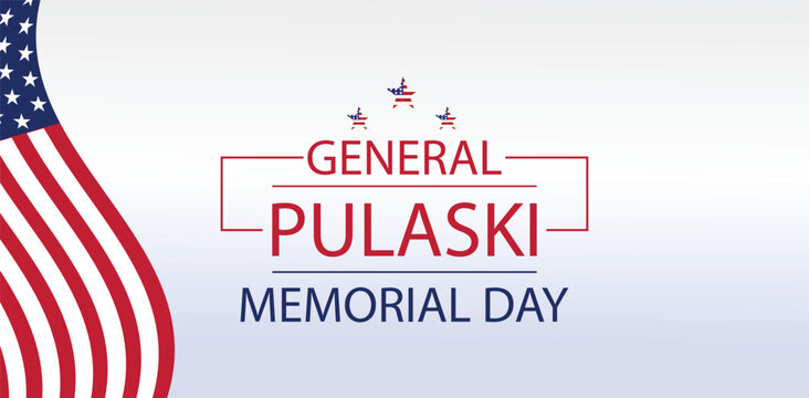 Honoring General Pulaski on Memorial Day USA Flag Tribute