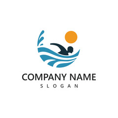 Swimming Logo Design for Health and Fitness