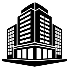 Architecture, building, commercial icon silhouette vector illustration.