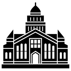 Architecture, building, commercial icon silhouette vector illustration.