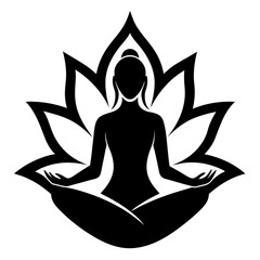 silhouette of yoga person