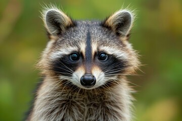 Obraz premium Close up of raccoon with blurry background