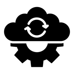 cloud sync glyph icon