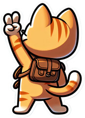 Cat show her winwin finger