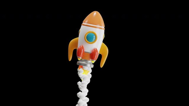 3D Animation of Space Exploration Rocket Launch | Alpha Channel