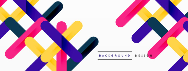 Colorful lines with shadows. Geometric background design. Vector Illustration For Wallpaper, Banner, Background, Card, Book Illustration, landing page