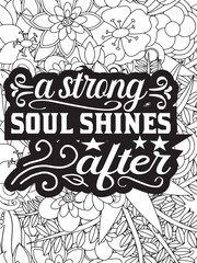 Faith Quotes Flower Coloring Page Beautiful black and white illustration for adult coloring book