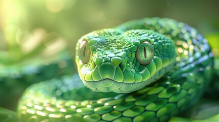 Fototapeta premium Beautiful snake. Exotic dangerous reptile. Symbol of the New Year according to the Chinese calendar.