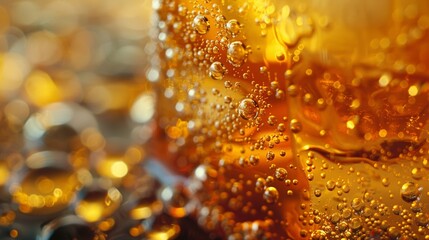 Condensation that accumulates in iced tea creating a refreshing image