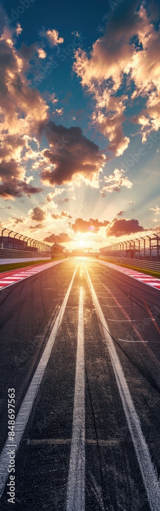 Poster race track background sunlight sky background