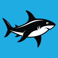 Solid color Galapagos Shark animal vector design