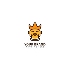 King's head logo with a simple and modern design for company and brand logos
