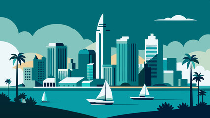 Vibrant cityscape drawing featuring skyscrapers, lights, and a lively urban setting. tall buildings, bright lights, and a bustling urban atmosphere.