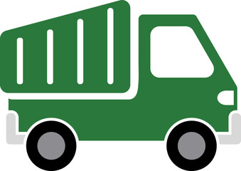 dumptruck vehicle transportation illustration icon
