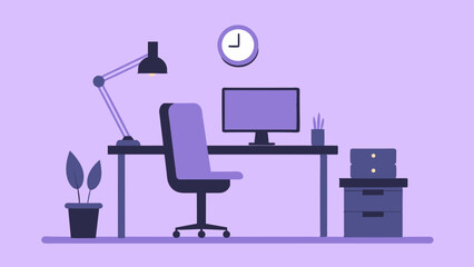 Office interior with desk and chair. An office interior with a desk and chair provides a professional and comfortable workspace.