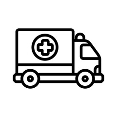 ambulance icon line vector design illustration template
