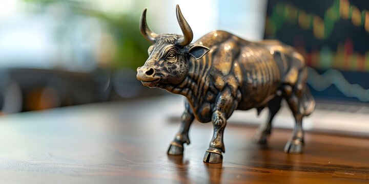 Bullish chart indicates strong uptrend. Concept Financial Markets, Technical Analysis, Market Trends