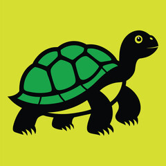 Solid color Galapagos Tortoise animal vector design