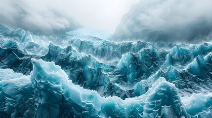 Captivating Glacier Ice Formations and Intricate Crevasses