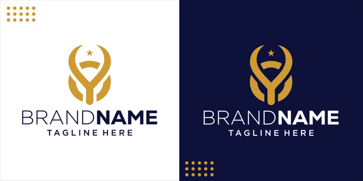 Creative YO horn letter logo with abstract and simple design concept, Design Inspiration, Illustration, Vector