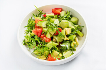 summer salad on the white