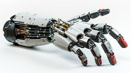 robotic hand with a robotic arm and a robotic hand