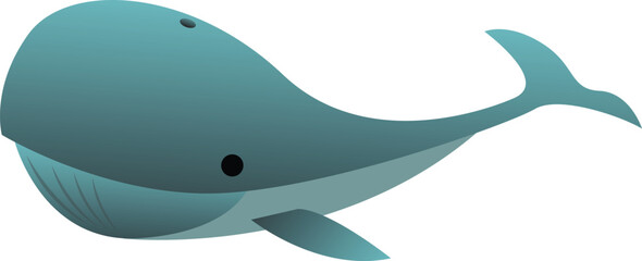 Blue Whale Animal Simple Flat Design Vector