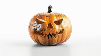 Fototapeta premium carved pumpkin with a face on it