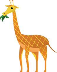 Naklejka premium Giraffe Animal Simple Flat Design Vector