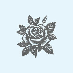 free vector black rose flower illustration