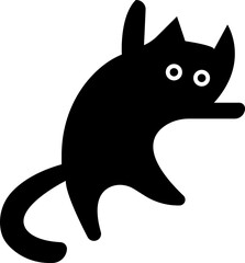 Fototapeta premium Cat icon in fill style. Animal silhouette Black Pet Symbol for templates, website design and infographics, Drawing with children. Home animal sign illustration isolated on transparent background.