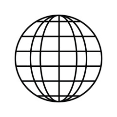 Simple flat icon of globe shape.