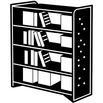 recommend clip art: Bookshelf vector silhouette illustration svg file