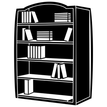 recommend clip art: Bookshelf vector silhouette illustration svg file