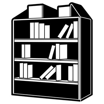 recommend clip art: Bookshelf vector silhouette illustration svg file