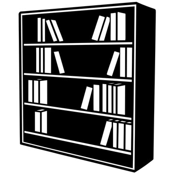 recommend clip art: Bookshelf vector silhouette illustration svg file