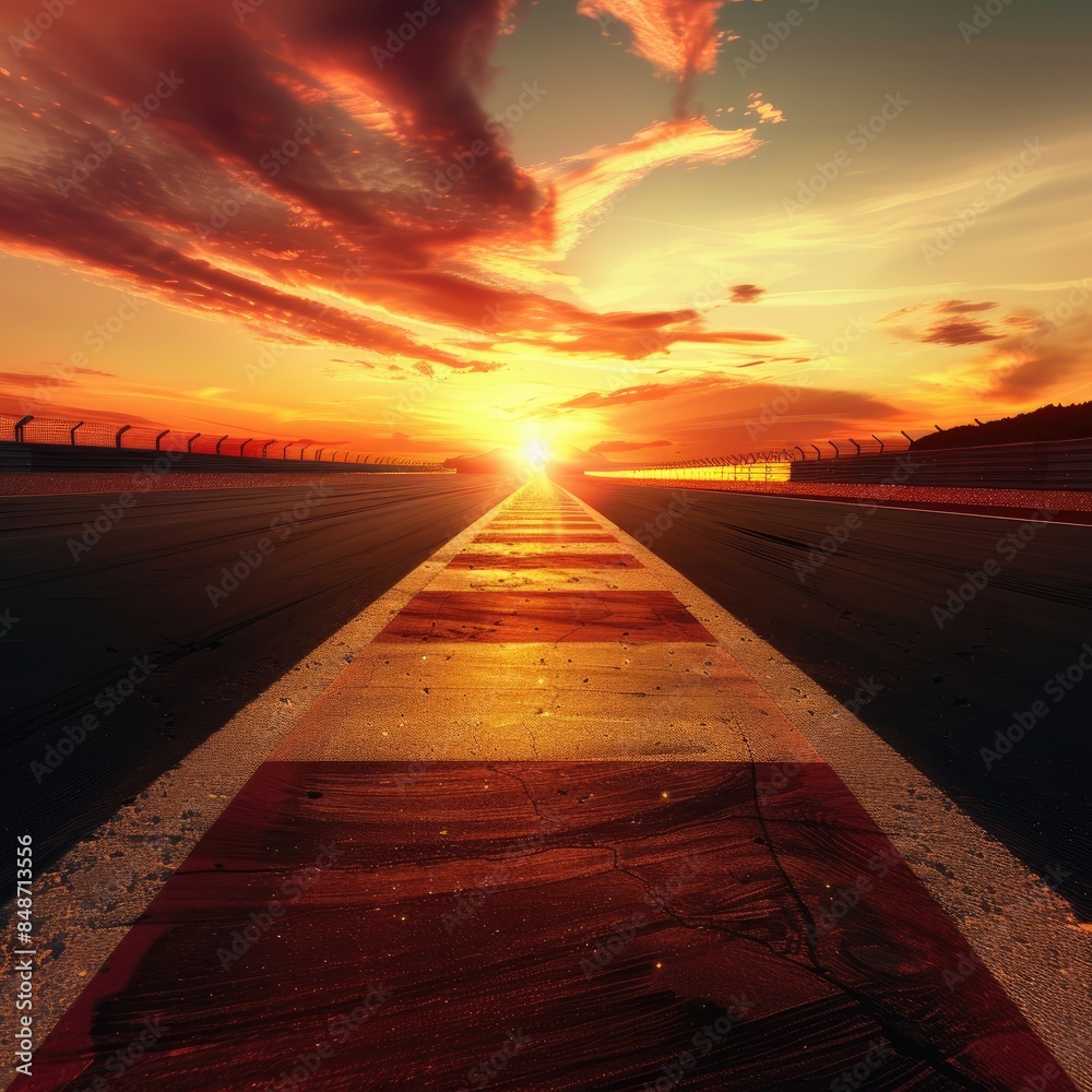 Poster race track background sunlight sky background