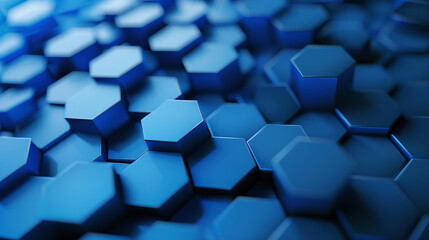 hexagon blue 3d abstract geometric background