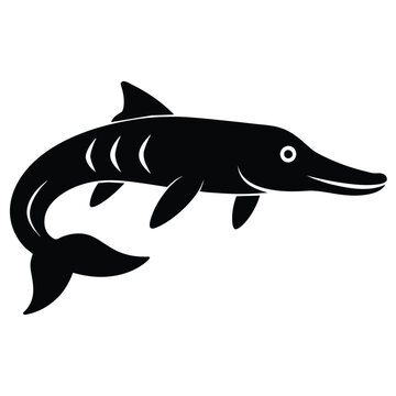 recommend clip art: Solid color Gar animal vector design