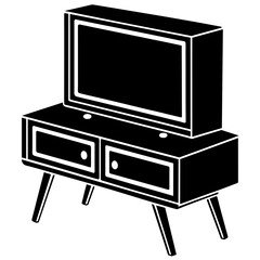 TV stand vector silhouette illustration svg file